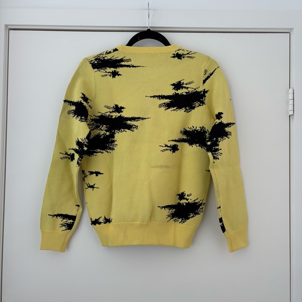 NWOT Acne Studio Style Yellow Ink Splatter Splash  Sweater S - Picture 5 of 13